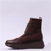 Hispanitas Montana Frontzip Wedge Boot - Brown Suede